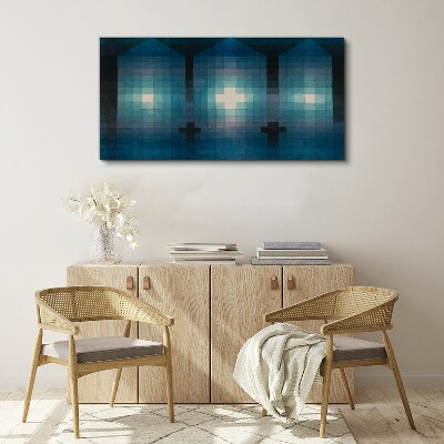 Tableau sur toile Lumière tridimensionnelle dans un ton bleu