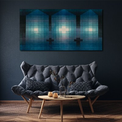 Tableau sur toile Lumière tridimensionnelle dans un ton bleu