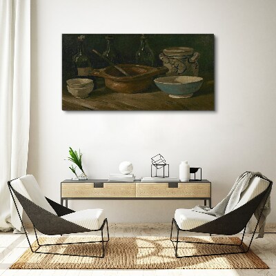 Tableau toile imprimée Nature morte aux vases