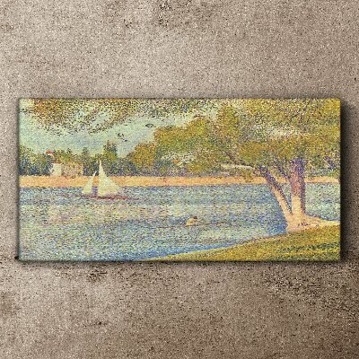 Tableau sur toile Voiles sur eau calme