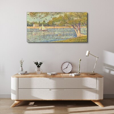 Tableau sur toile Voiles sur eau calme