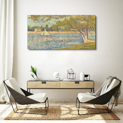 Tableau sur toile Voiles sur eau calme