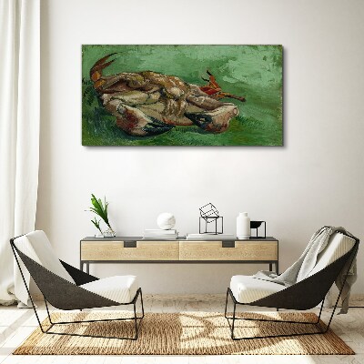 Tableau imprimé sur toile Un crabe couché sur le dos