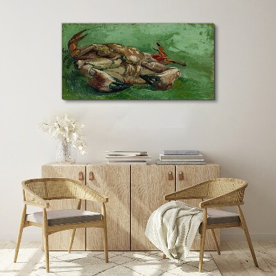 Tableau imprimé sur toile Un crabe couché sur le dos