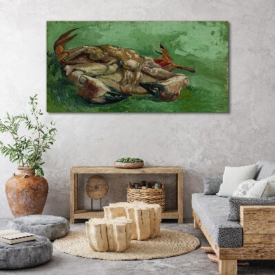 Tableau imprimé sur toile Un crabe couché sur le dos