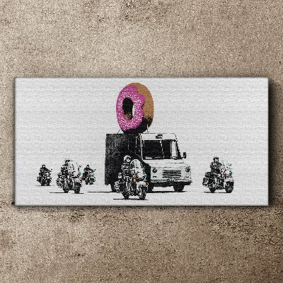 Tableau toile imprimée Donuts Police Banksy