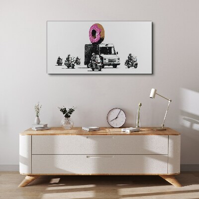 Tableau toile imprimée Donuts Police Banksy