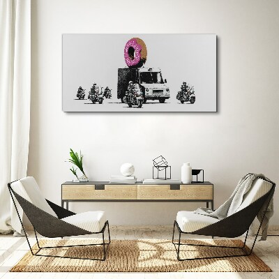 Tableau toile imprimée Donuts Police Banksy