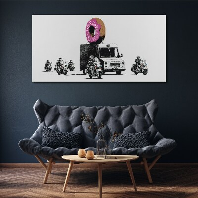 Tableau toile imprimée Donuts Police Banksy