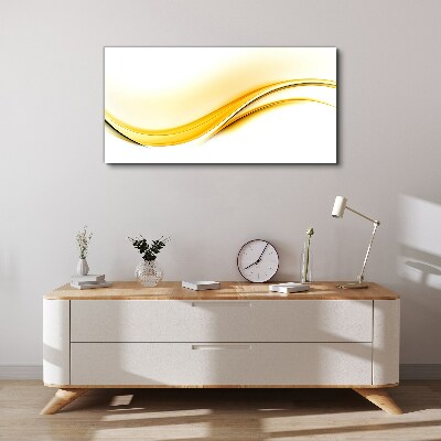 Tableau sur toile Vagues de lumière jaune