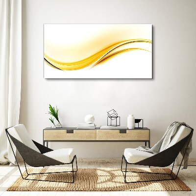 Tableau sur toile Vagues de lumière jaune