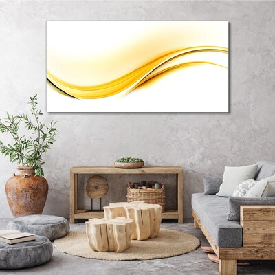 Tableau sur toile Vagues de lumière jaune