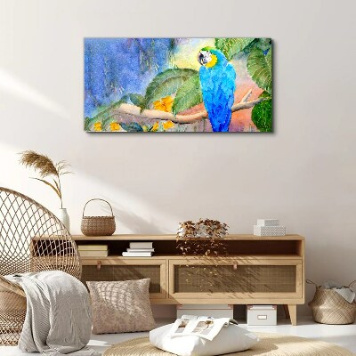 Tableau imprimé sur toile Perroquet tropical à l'aquarelle