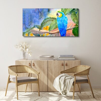 Tableau imprimé sur toile Perroquet tropical à l'aquarelle