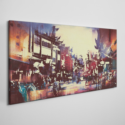 Tableau toile imprimée Paysage urbain aux couleurs de la nuit