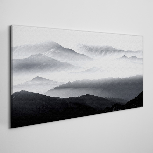 Tableau imprimé sur toile Panorama de montagne brumeux