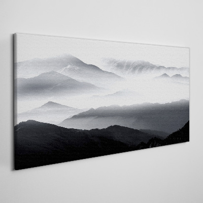 Tableau imprimé sur toile Panorama de montagne brumeux