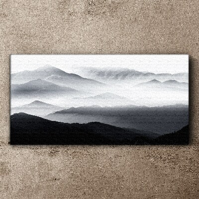 Tableau imprimé sur toile Panorama de montagne brumeux