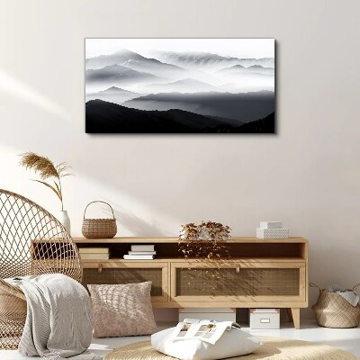 Tableau imprimé sur toile Panorama de montagne brumeux