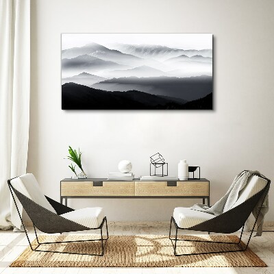 Tableau imprimé sur toile Panorama de montagne brumeux