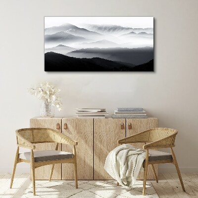 Tableau imprimé sur toile Panorama de montagne brumeux