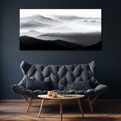 Tableau imprimé sur toile Panorama de montagne brumeux