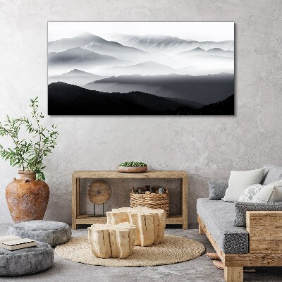 Tableau imprimé sur toile Panorama de montagne brumeux
