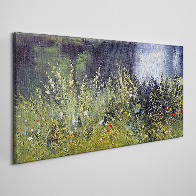 Tableau imprimé sur toile Prairie fleurie dans la lumière