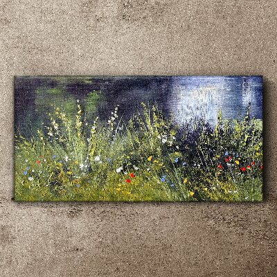 Tableau imprimé sur toile Prairie fleurie dans la lumière