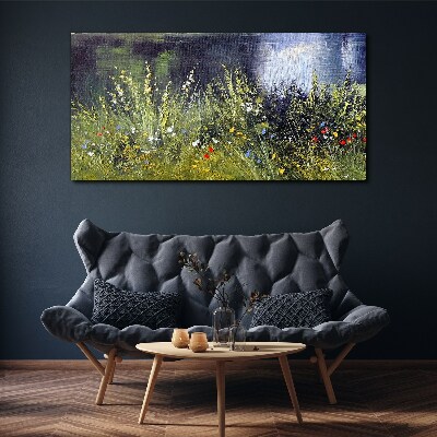 Tableau imprimé sur toile Prairie fleurie dans la lumière