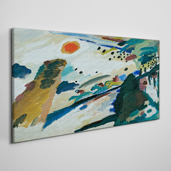 Tableau sur toile Paysage abstrait avec le soleil