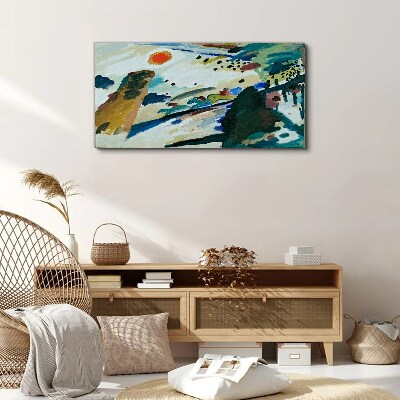 Tableau sur toile Paysage abstrait avec le soleil