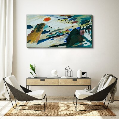 Tableau sur toile Paysage abstrait avec le soleil