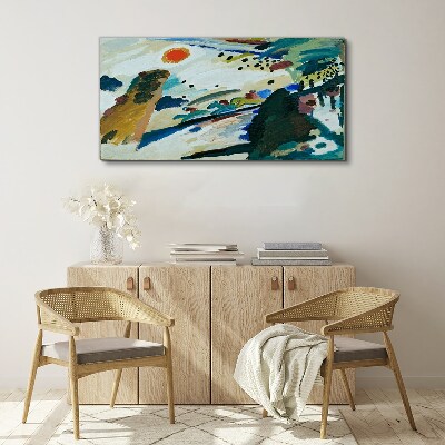Tableau sur toile Paysage abstrait avec le soleil