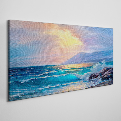 Tableau imprimé sur toile Une matinée tranquille au bord de l'océan