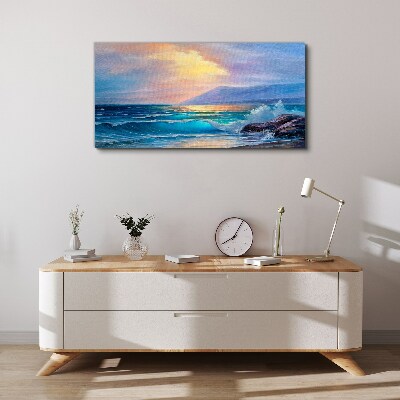Tableau imprimé sur toile Une matinée tranquille au bord de l'océan