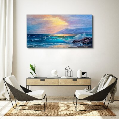 Tableau imprimé sur toile Une matinée tranquille au bord de l'océan