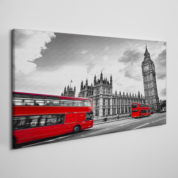 Tableau sur toile Bus rouge à Londres
