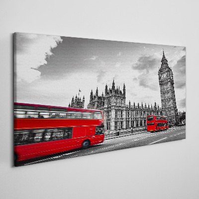 Tableau sur toile Bus rouge à Londres