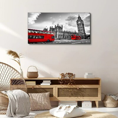Tableau sur toile Bus rouge à Londres