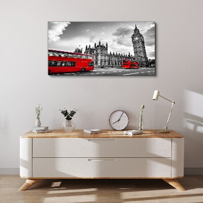 Tableau sur toile Bus rouge à Londres