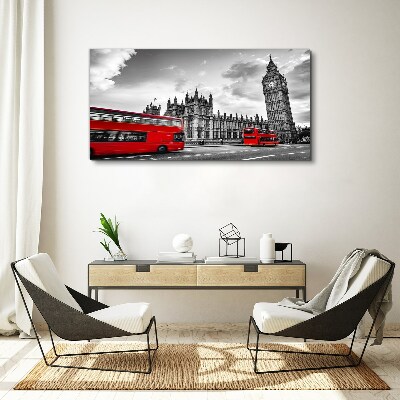 Tableau sur toile Bus rouge à Londres