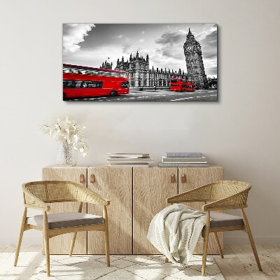 Tableau sur toile Bus rouge à Londres
