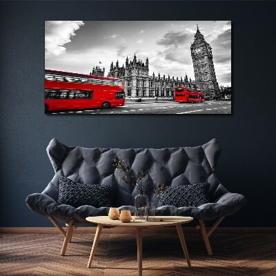 Tableau sur toile Bus rouge à Londres