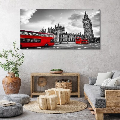 Tableau sur toile Bus rouge à Londres