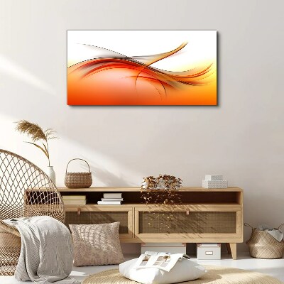 Tableau sur toile Ondes dynamiques dans des tons orange