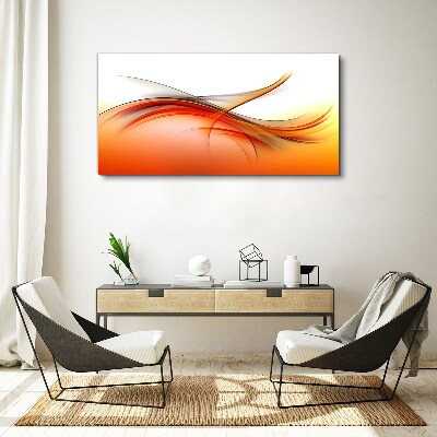Tableau sur toile Ondes dynamiques dans des tons orange