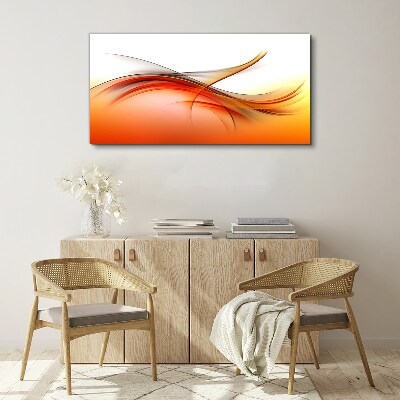 Tableau sur toile Ondes dynamiques dans des tons orange