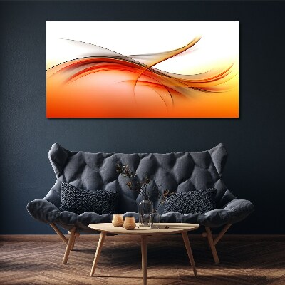 Tableau sur toile Ondes dynamiques dans des tons orange
