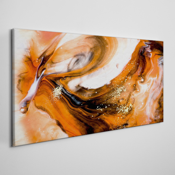 Tableau imprimé sur toile Tourbillons dorés dans des tons orange